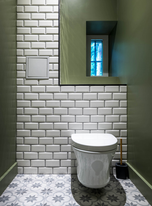 Toilettes carreaux métro